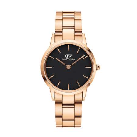 Ladies Iconic Link Gold Black 32mm