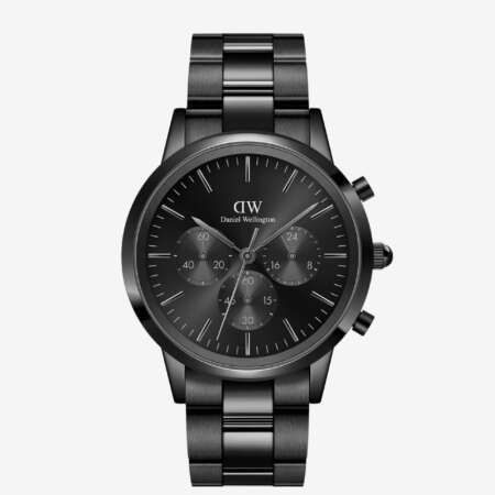 Men Black Iconic Chronograph Watch 40mm