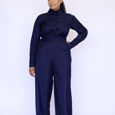 NEW ROYAL PINSTRIPE SET -Navy